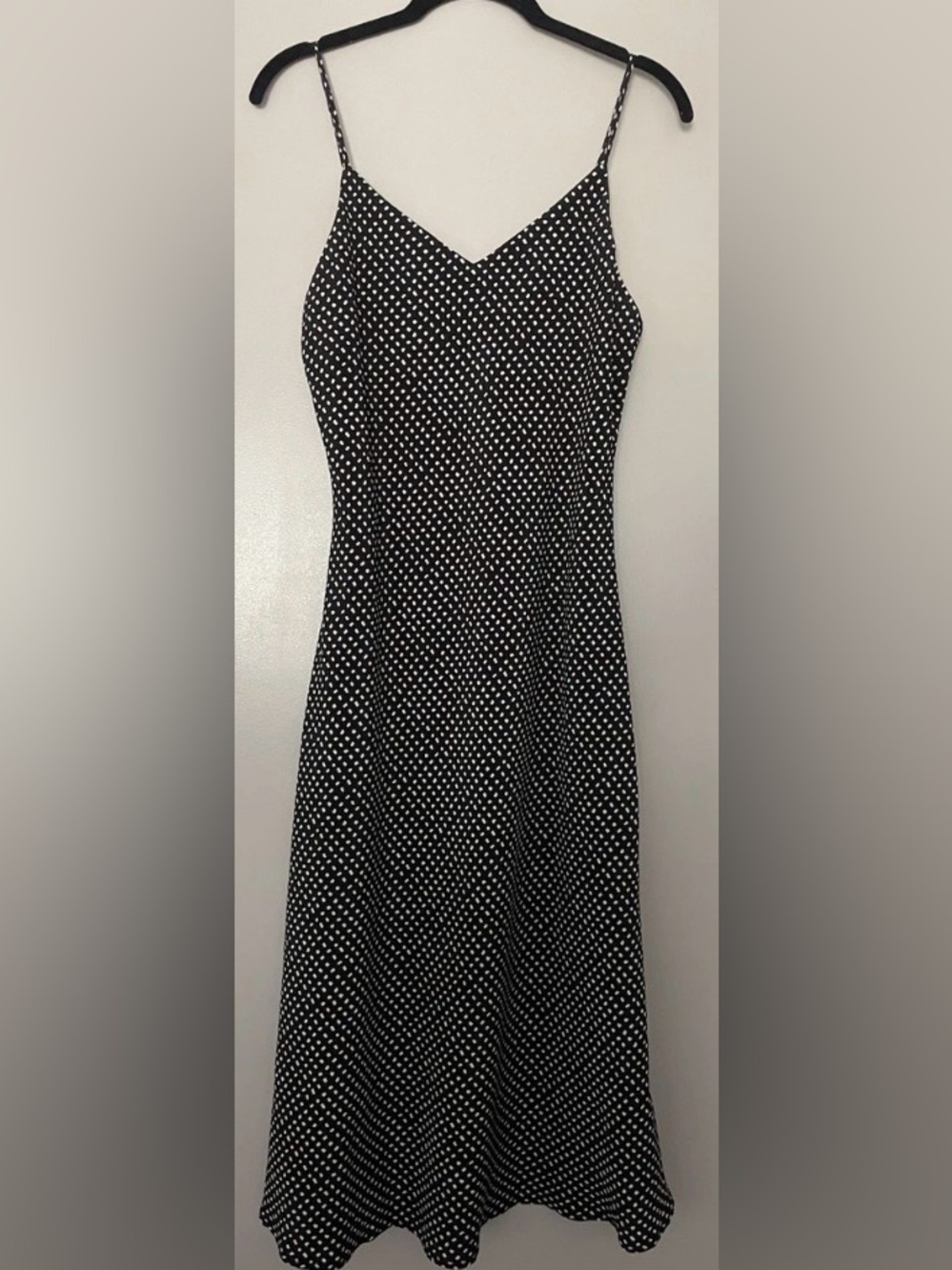Gilli Black and White Polka Dot Midi Slip Dress